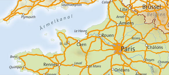 Karte Nordfrankreich